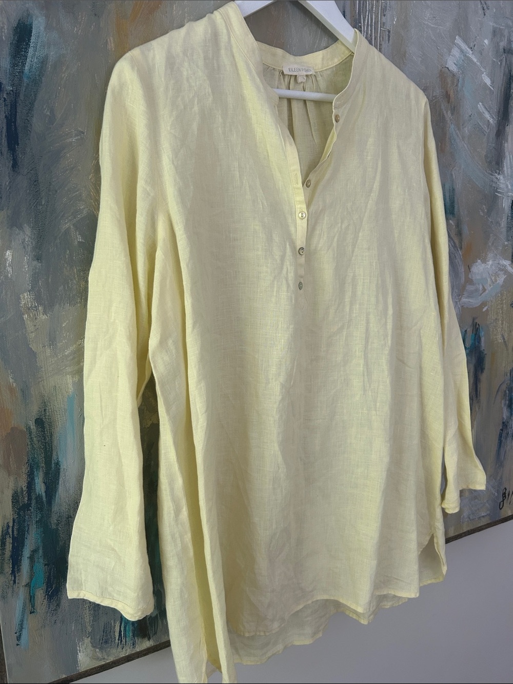 Butter Yellow Linen Tunic Dress EUC